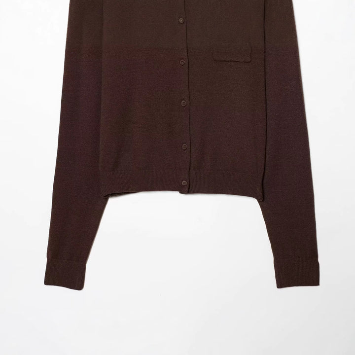 Damen Cardigan mit kontrastfarbener Knopfleiste und zweifarbigen Ärmeln Drune