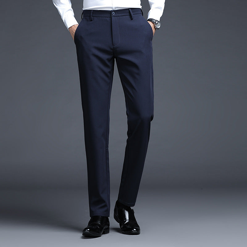 Herren Formelle Slim-Fit Anzughose mit Stretchbund und Bügelfalte Drune