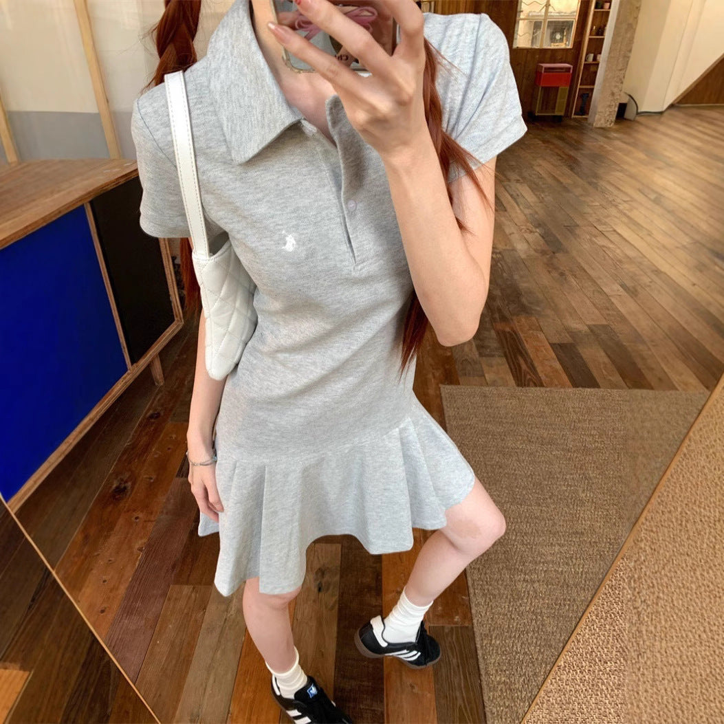 Damen Polo Kleid mit Volants Drune