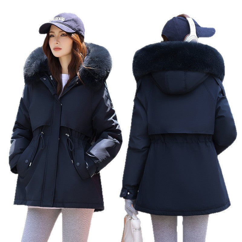 Damen Winterjacke mit abnehmbarem Kunstfellkragen Drune
