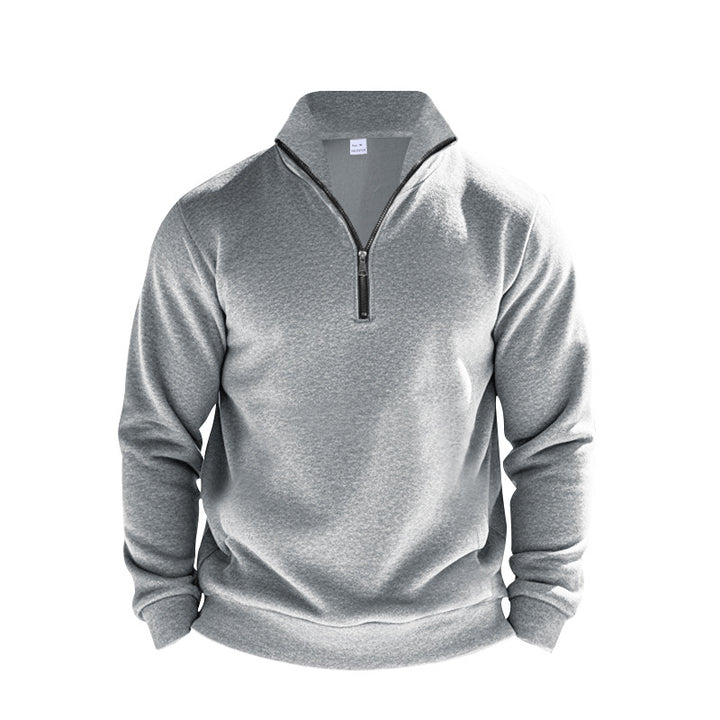 Herren Sweatpullover mit halbem Reißverschluss und atmungsaktiver Struktur Drune
