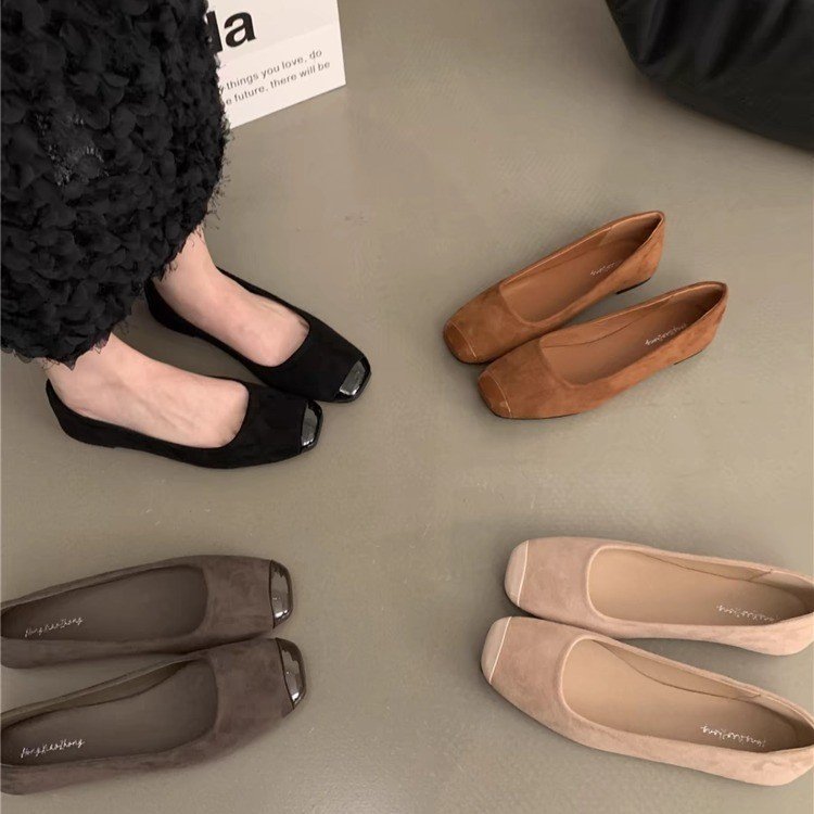 Damen Elegante und bequeme Ballerinas mit geschlossenen Zehen Drune