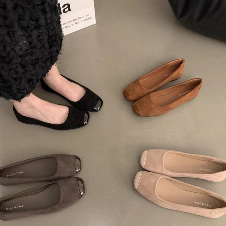 Damen Elegante und bequeme Ballerinas mit geschlossenen Zehen Drune