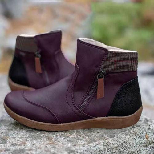 Damen  knöchelhohe Stiefelette mit seitlichem Reißverschluss, gepolstertem Komfortfußbett und flexibler Leichtsohle Drune