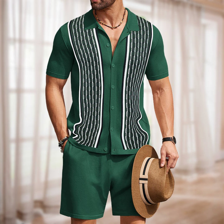 Herren Kurzarmhemd mit strukturiertem Design Drune