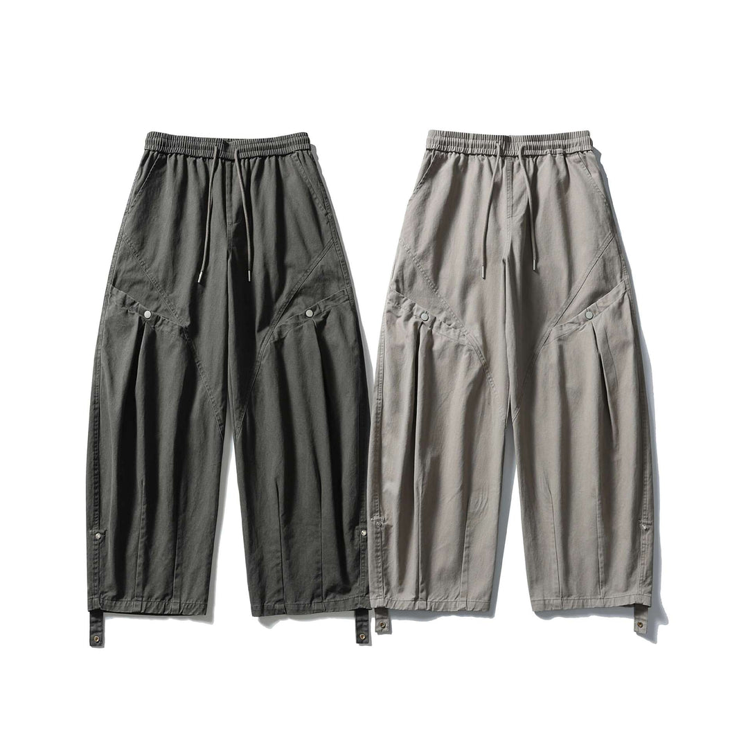 Damen Weite Cargo‑Hose mit elastischem Tunnelzugbund, aufgesetzten Pattentaschen und verstellbaren Beinriemen Drune