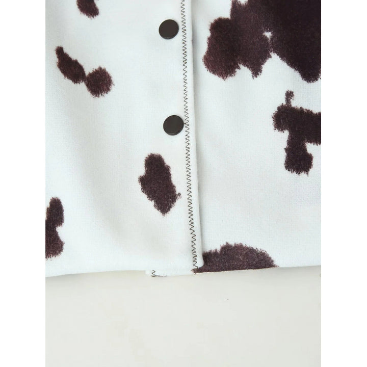 Damen Kunstlederjacke mit modernem Kuhfleckenmuster Drune