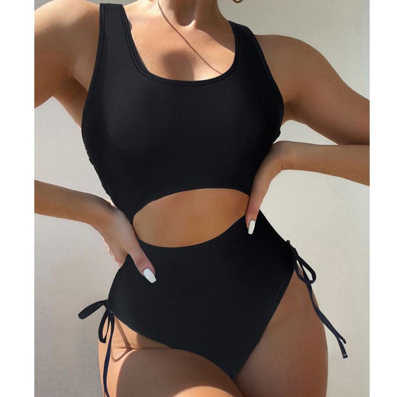 Damen Einteiler Badeanzug mit seitlichen Cut-Out-Details Drune