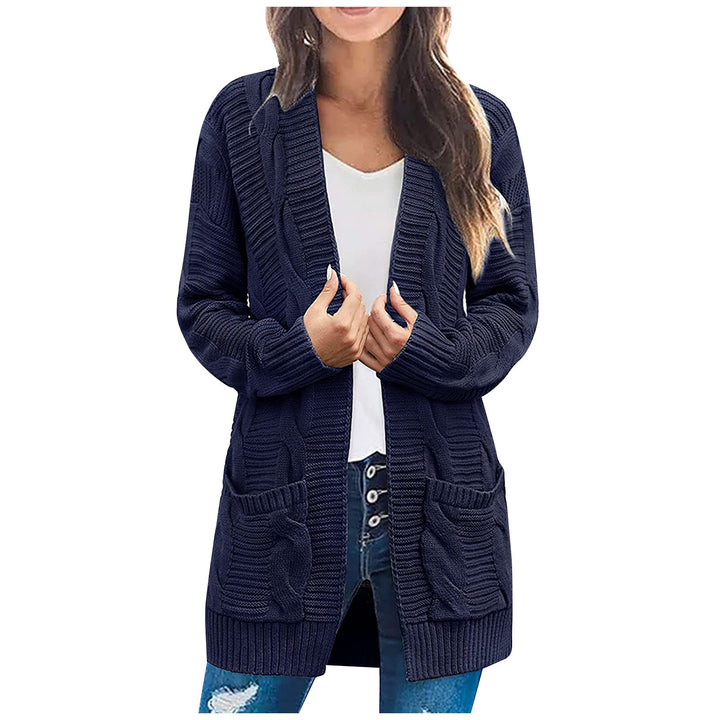Damen Grobstrick Cardigan mit eleganten Zopfmuster und praktischen Taschen Drune