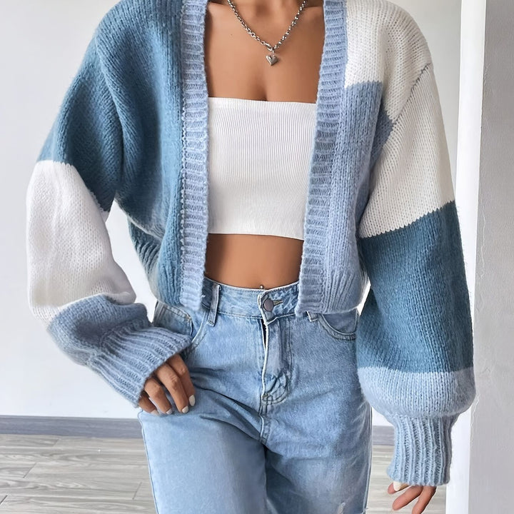 Damen Grobstrick-Cardigan mit ballonförmigen Ärmeln und modischem Design Drune