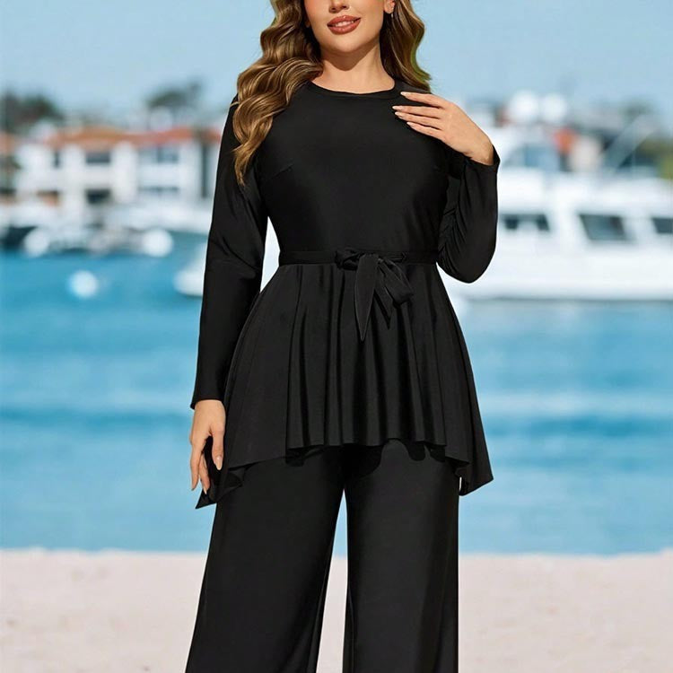 Damen eleganter Two-Piece Jumpsuit mit Wickel-Design Drune