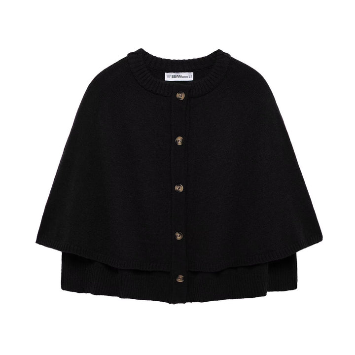 Damen Strick-Cape mit eleganter Knopfleiste Drune
