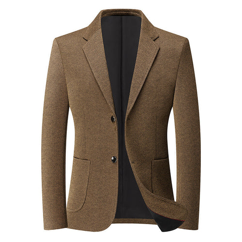 Herren Slim-Fit Blazer im feinen Struktur-Tweed mit aufgesetzten Pattentaschen Drune