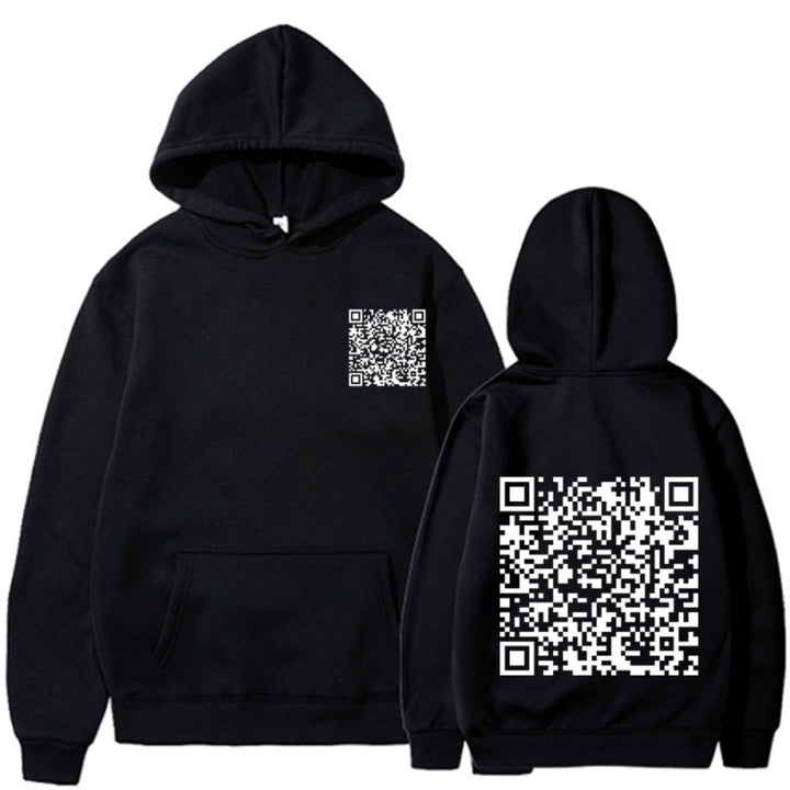Damen Sportlicher Kapuzenpullover mit QR-Code Drune