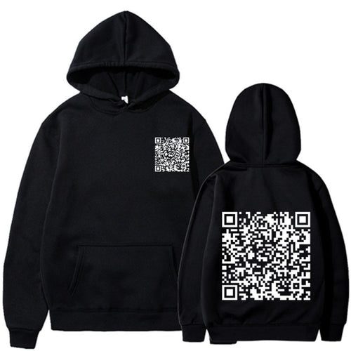 Damen Sportlicher Kapuzenpullover mit QR-Code Drune
