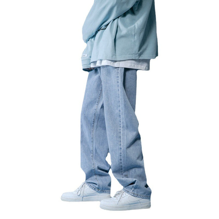 Herren lockere Denim-Jeans im Vintage-Stil mit hoher Taille Drune