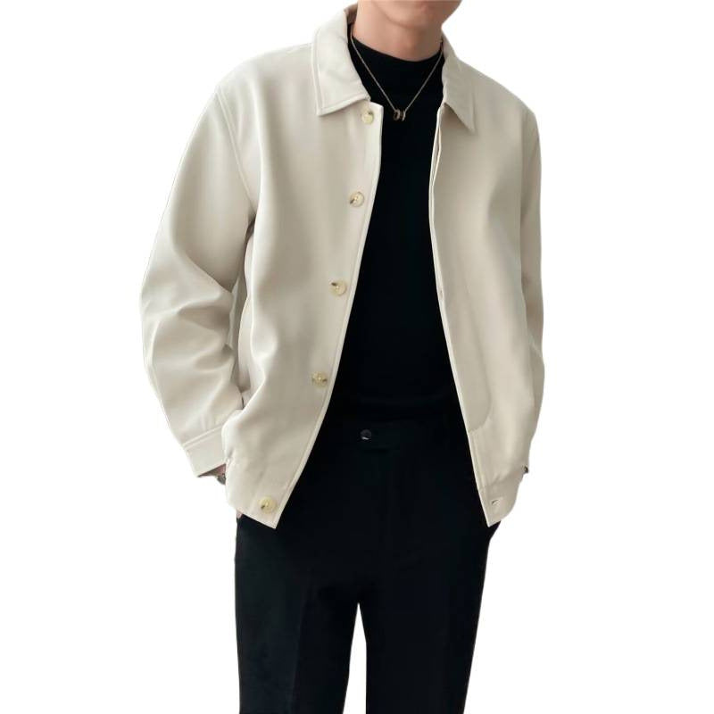 Herren Modische Jacke mit Druckknöpfen Drune