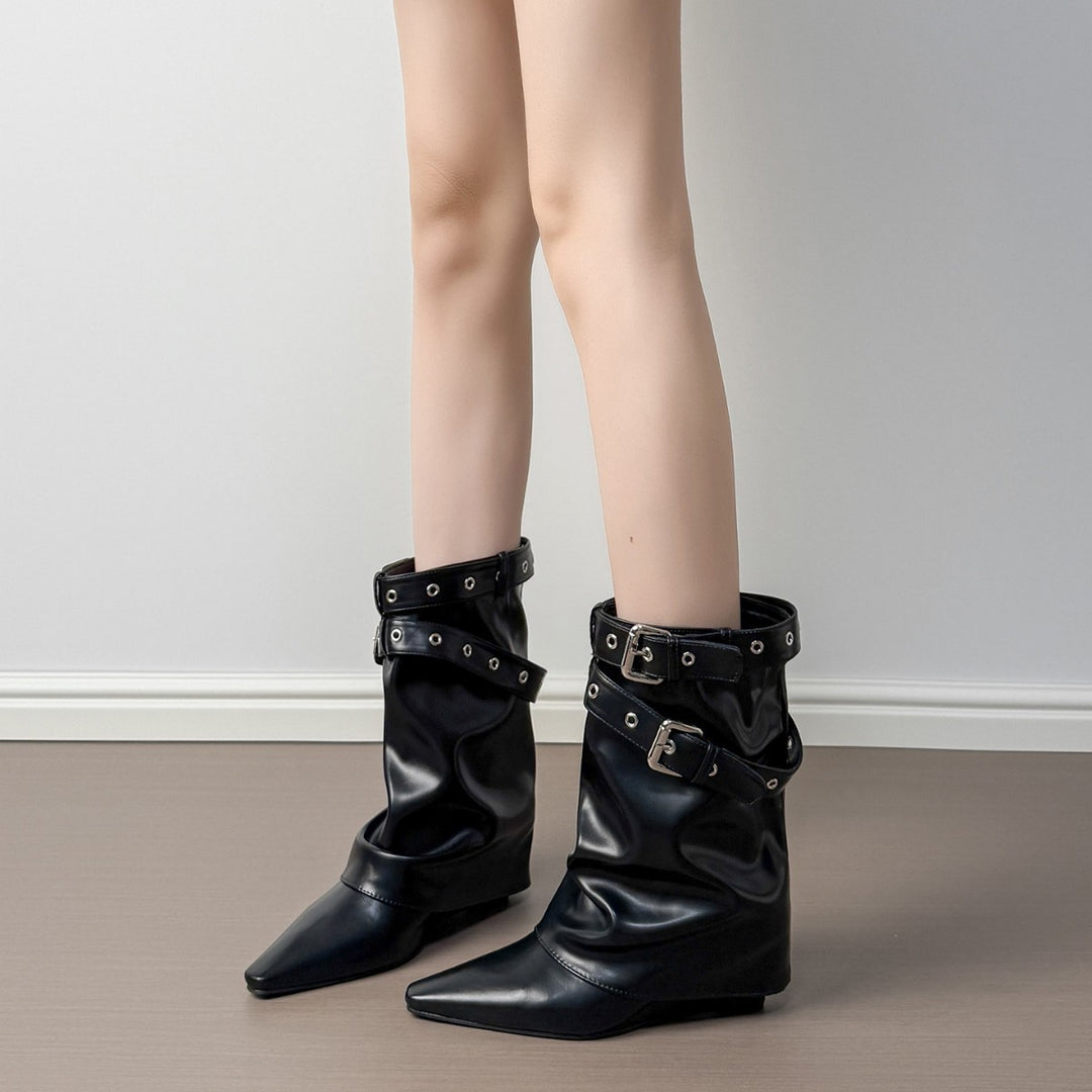 Damen Modische und elegante Knöchelstiefel Drune