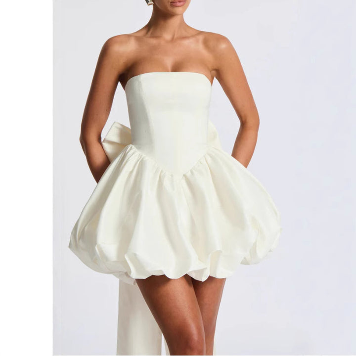 Damen Ballkleid mit voluminösem Rock und schulterfreiem Design Drune