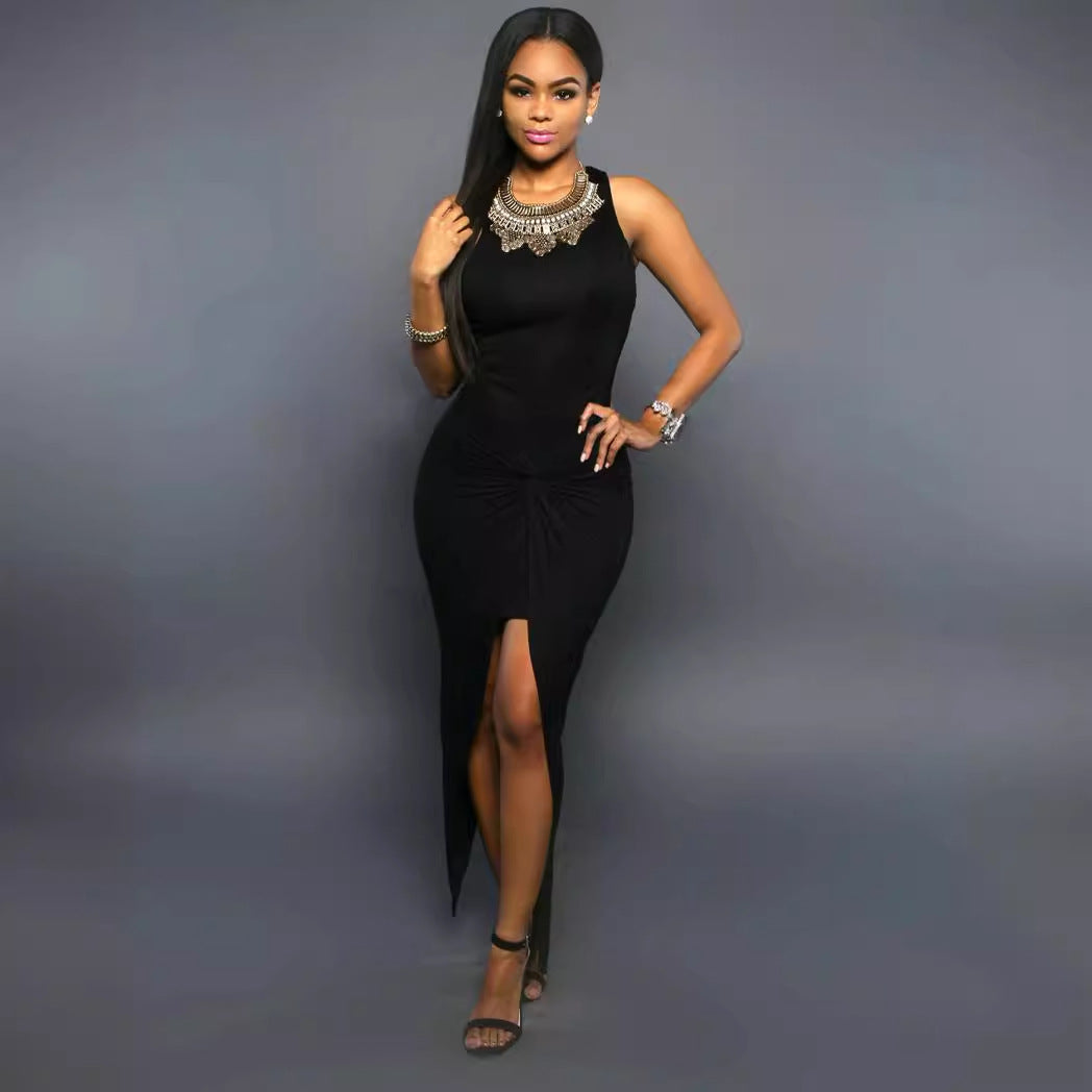 Damen Elegantes Wickelkleid mit aufregendem Schlitz und raffinierter Raffung Drune