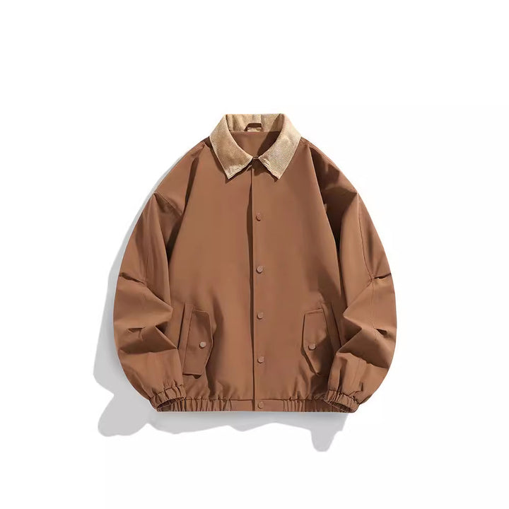 Herren Oversized Blouson mit Cordkragen, Druckknopfverschluss und Pattentaschen Drune