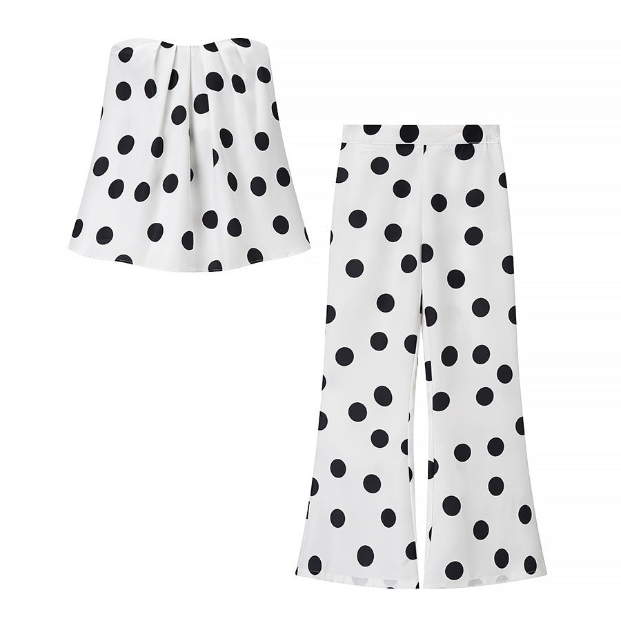 Damen Weite Hose mit verspieltem Punktmuster Drune