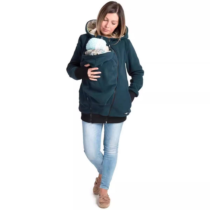 Damen kuscheliger Tragepullover mit integriertem Baby-Einsatz Drune