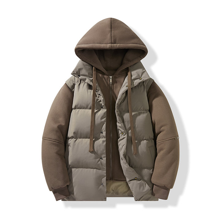 Herren Hybrid-Steppjacke mit integrierter Kapuzen-Fleeceinnenschicht Drune