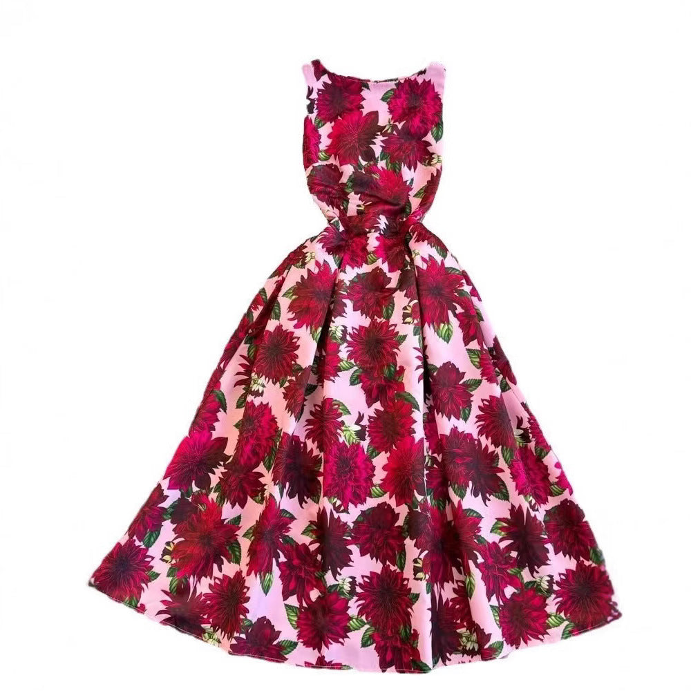 Damen Maxikleid mit floralen Applikationen und tailliertem Schnitt Drune