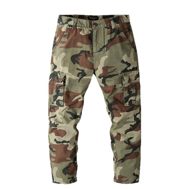 Herren Cargohose mit taktischem Tarnmuster und mehreren Klappentaschen Drune