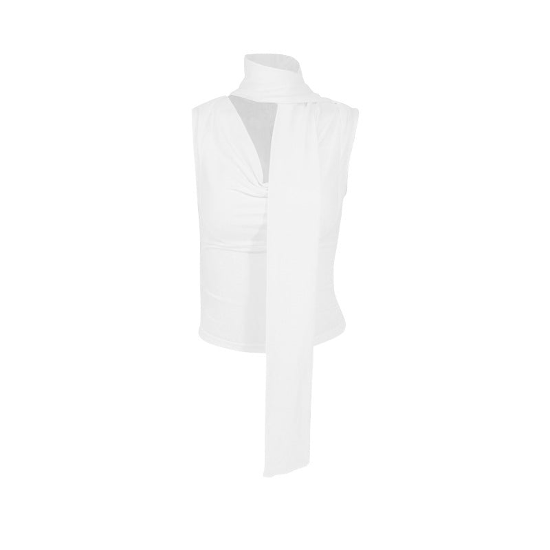 Damen Elegantes Oberteil mit modischem Schal-Design Drune