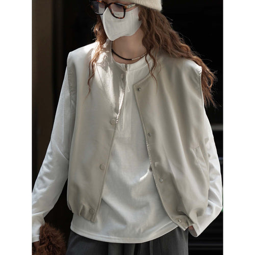 Damen Ärmellose Lederimitat-Weste mit Druckknopfverschluss und lockerer Layering-Silhouette Drune