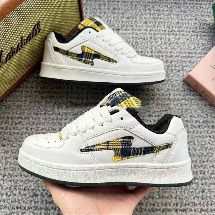Damen Modische Sneakers mit kariertem Design und komfortabler Dämpfung Drune