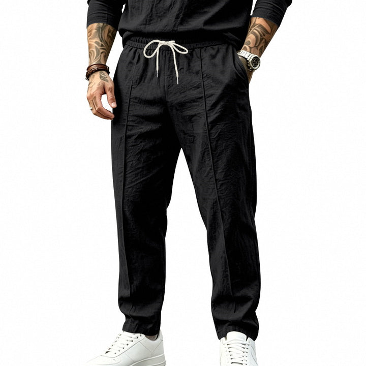 Herren Leichte Tapered-Jogginghose mit Bundfalten, elastischem Tunnelzug und Seitentaschen Drune