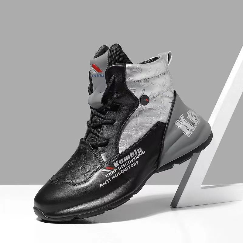 Herren High-Top Performance Sneaker aus atmungsaktivem Kunstleder mit stoßdämpfender Laufsohle Drune