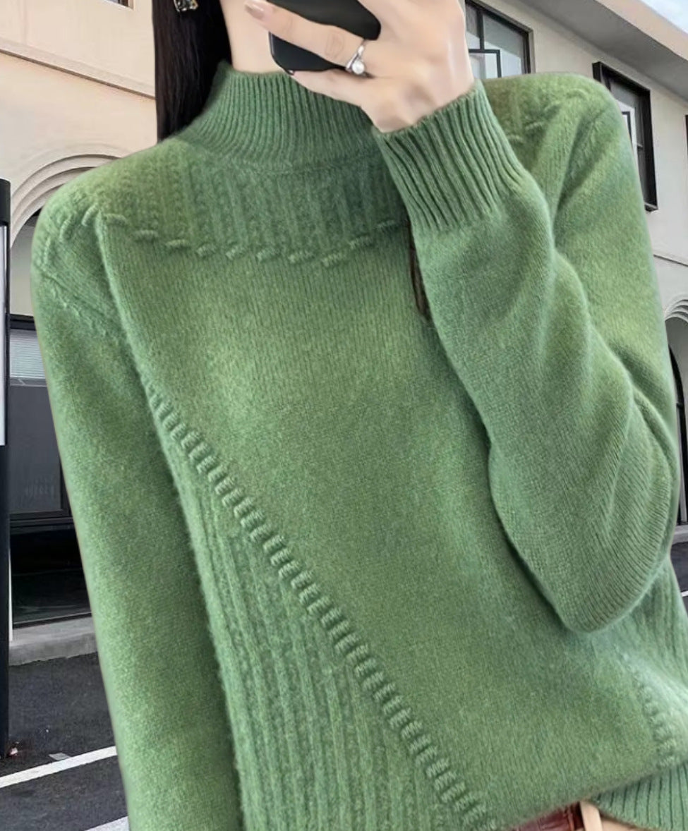 Damen Strickpullover mit elegantem Stehkragen und strukturiertem Design Drune