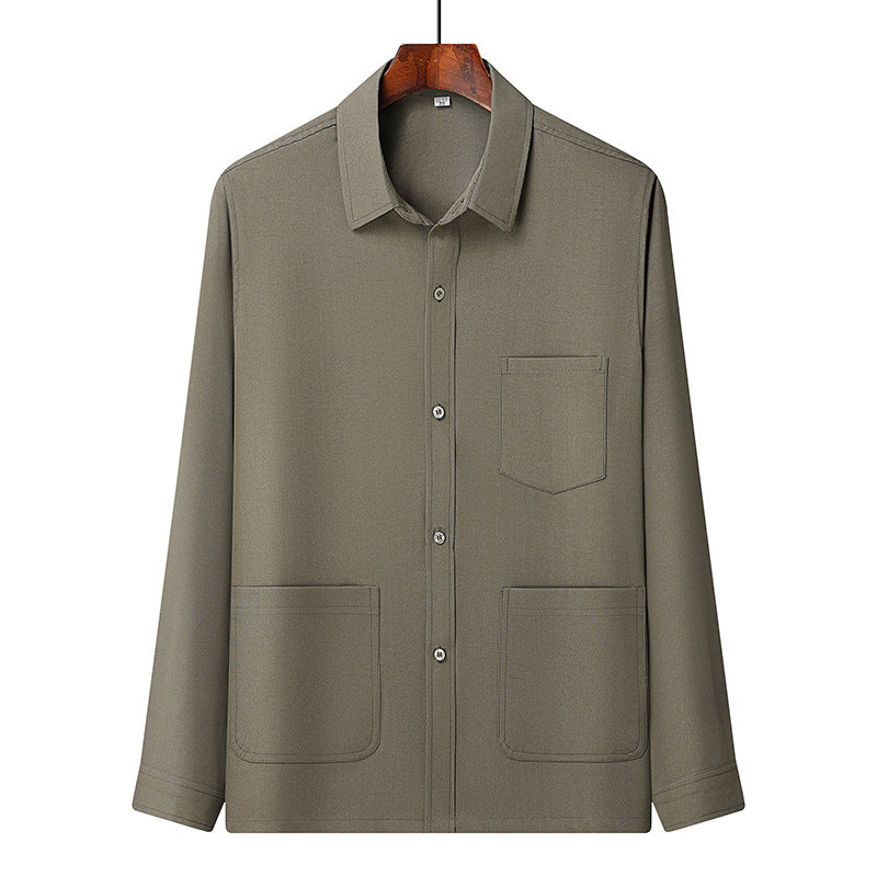 Herren nan leichtes Freizeit-Set mit Hemdjacke und elastischer Bundhose Drune