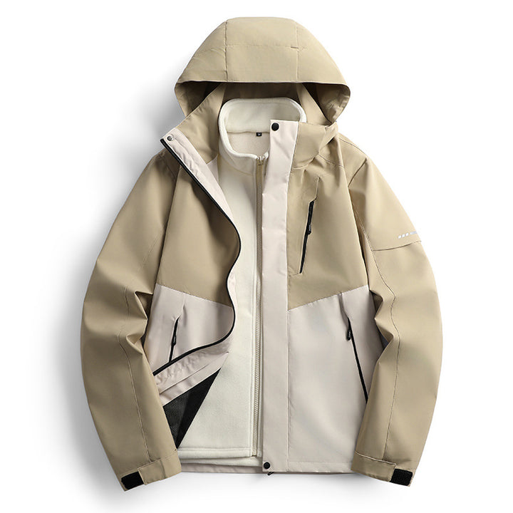 Damen wasserdichte Softshell Outdoorjacke mit Kapuze atmungsaktive Membran Drune