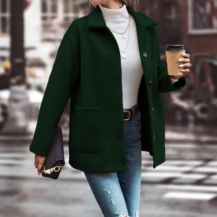 Damen modische Oversized-Jacke mit Knopfdetails und praktischen Taschen Drune