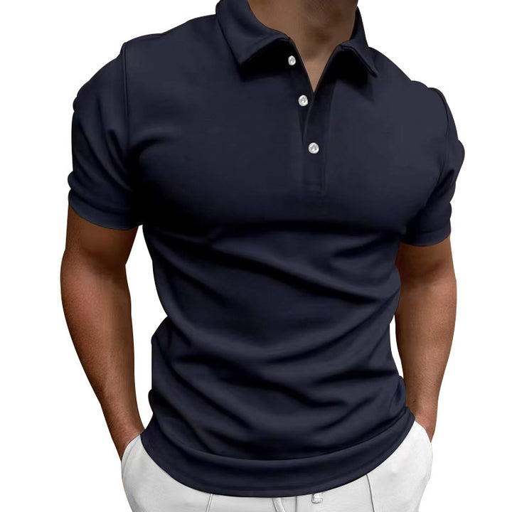 Herren nan schlank geschnittenes Stretch-Poloshirt mit Kentkragen und elastischem Saum Drune