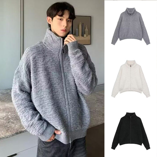 Damen Hochwertiger Strickpullover mit Stehkragen und Reißverschluss Drune