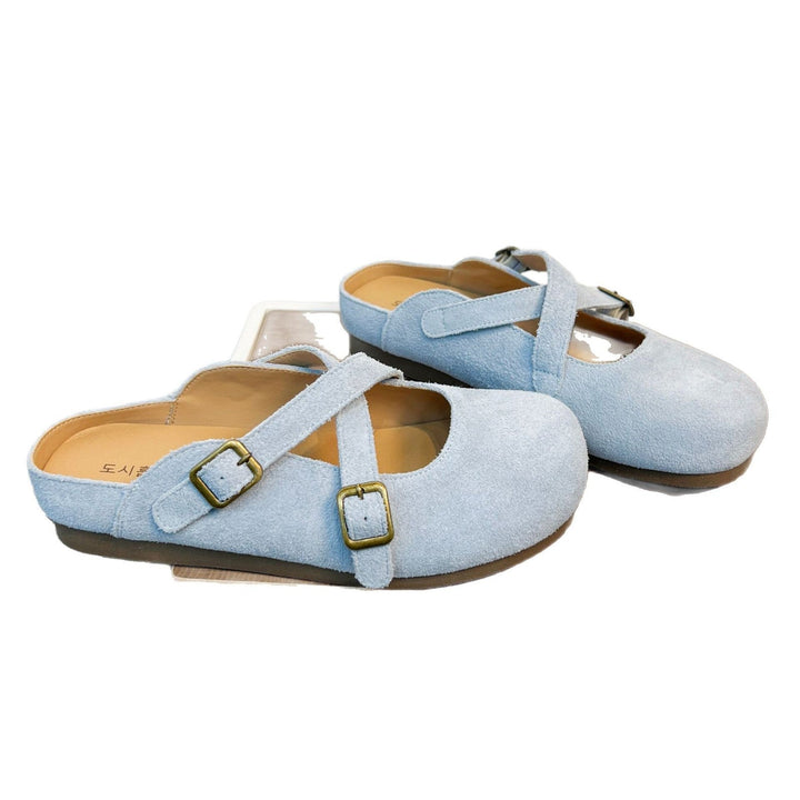Damen Clogs mit elegantem Kreuzriemen und rutschfester Sohle Drune