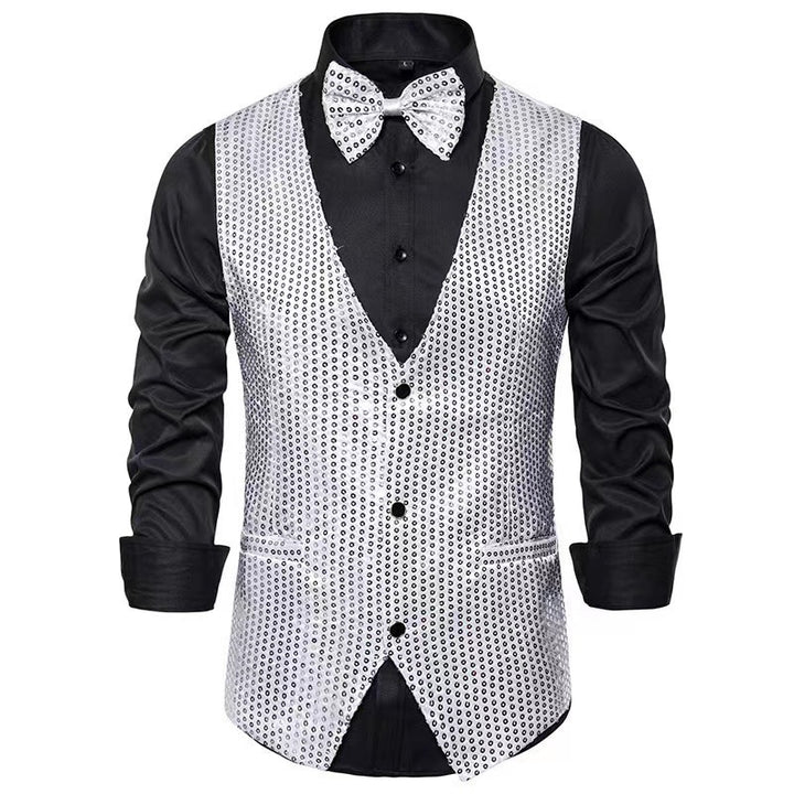 Herren eleganter Anzug mit glitzernden Pailletten und idealem Slim-Fit Drune