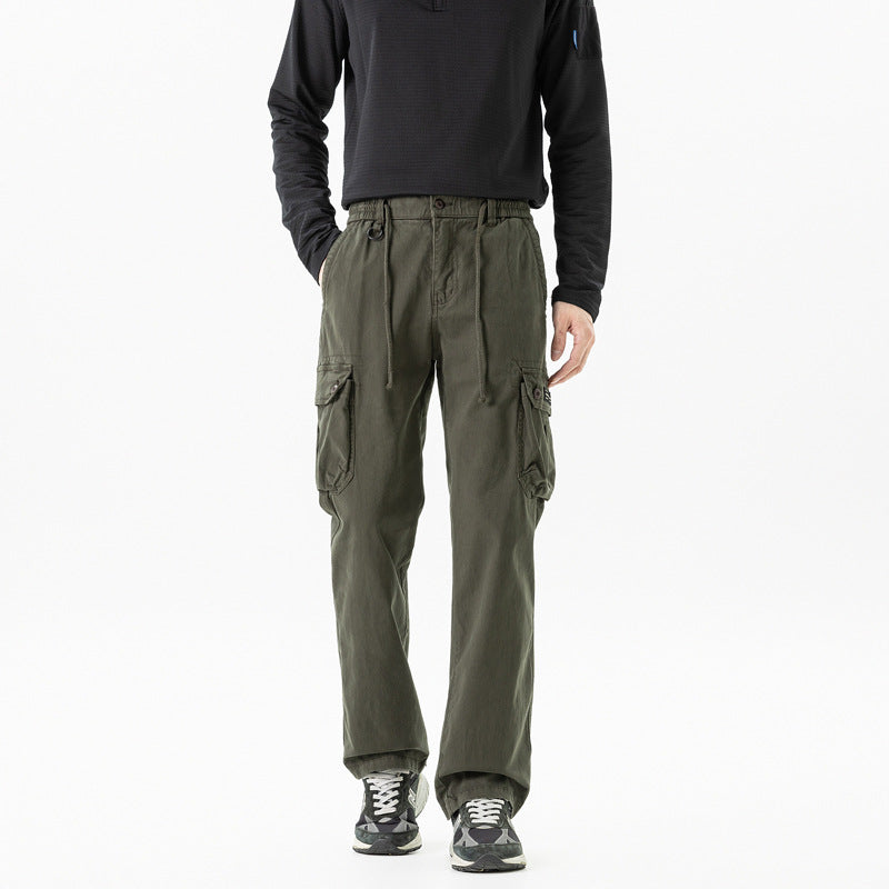 Herren Relaxed-Fit Canvas-Cargohose mit Tunnelzug, Multifach‑Taschen und Utility‑D-Ring Drune