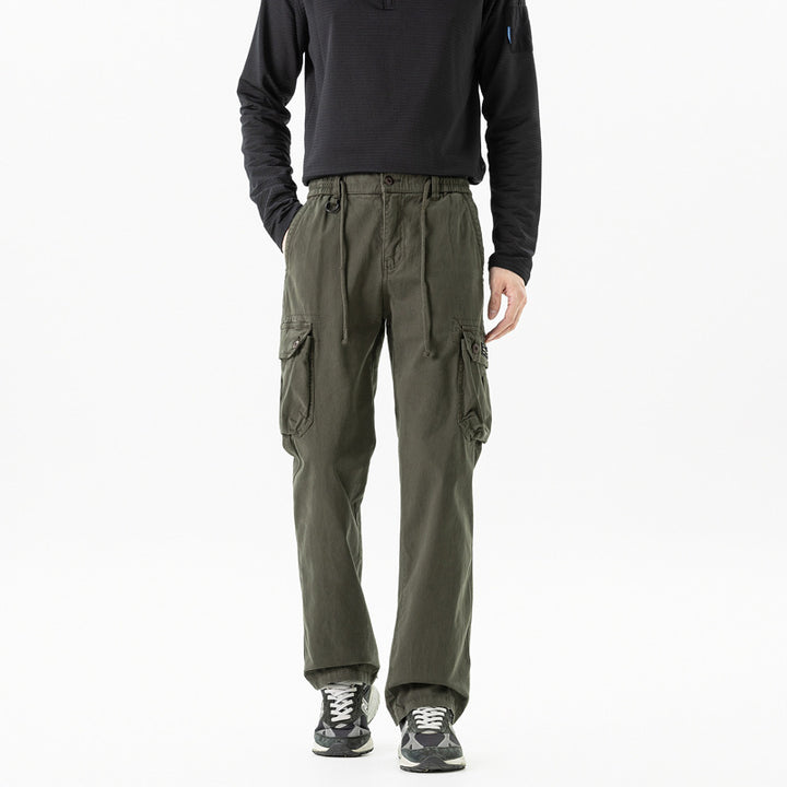 Herren Relaxed-Fit Canvas-Cargohose mit Tunnelzug, Multifach‑Taschen und Utility‑D-Ring Drune