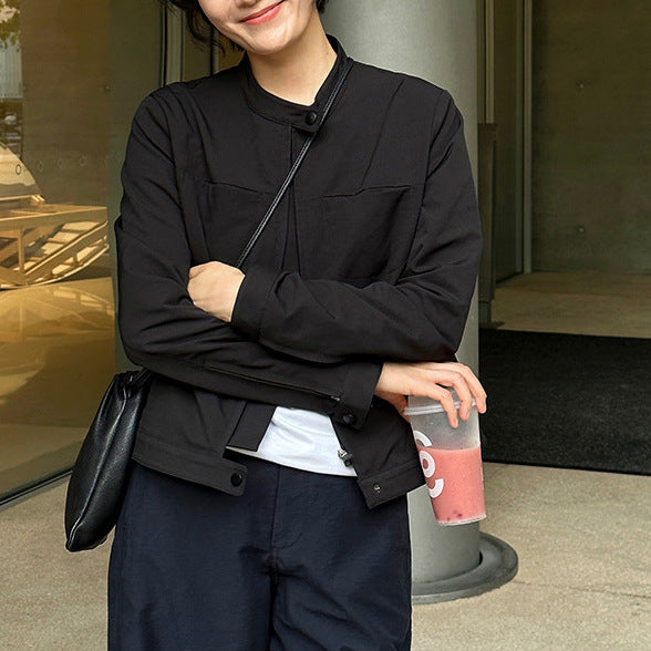 Damen urbane Übergangsjacke mit minimalistischen Details Drune