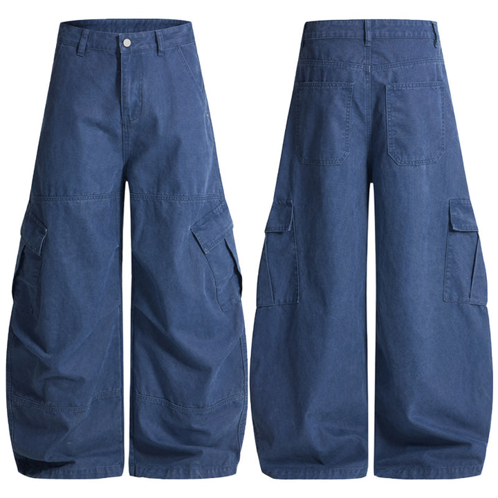 Herren Baggy-Cargohose im Utility-Stil mit tiefem Bund und extra weitem Bein Drune