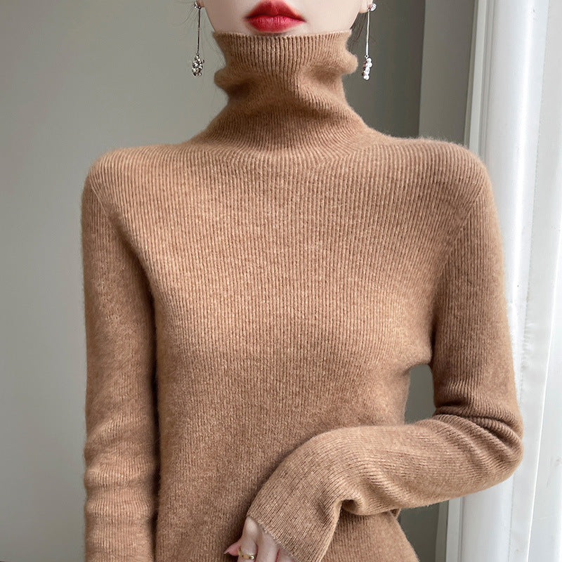 Damen Schmal geschnittener Feinstrick-Rollkragenpullover mit extrafeinem Flauschfinish Drune