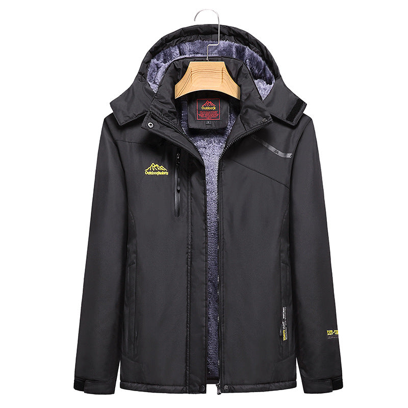 Damen Wattierte Winterjacke mit Fleece‑Innenfutter, abnehmbarer Kapuze und wasserdichter Softshell-Außenlage Drune