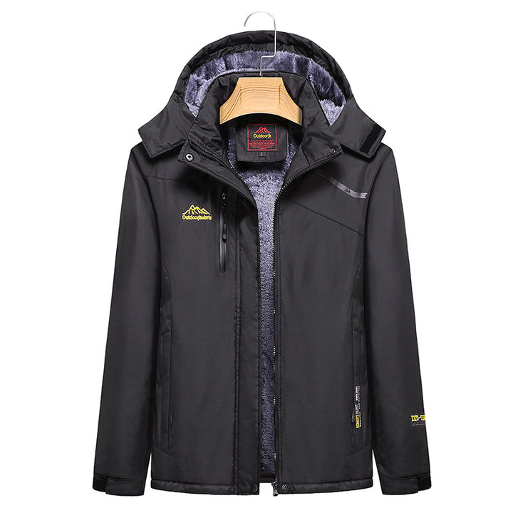 Damen Wattierte Winterjacke mit Fleece‑Innenfutter, abnehmbarer Kapuze und wasserdichter Softshell-Außenlage Drune